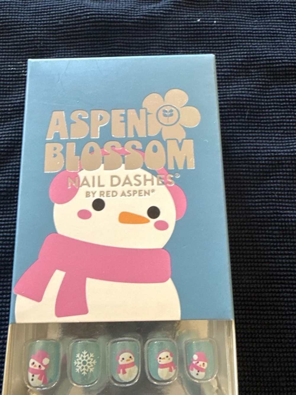 Aspen Blossom Pink & Blue Holiday Nail Dashes by Red Aspen